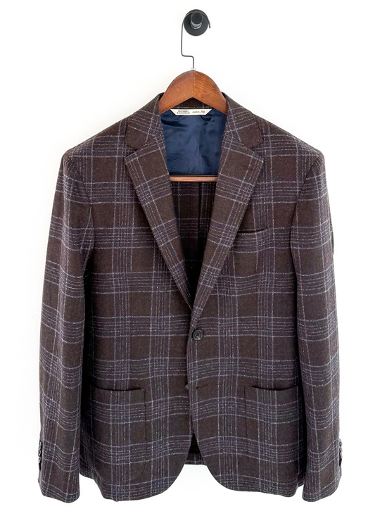 Maurizio Baldassari Other - New Maurizio Baldassari Italian Wool Plaid Sport Coat Blazer Men's Brown Blue 40